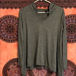 Hooded, gray simple essential